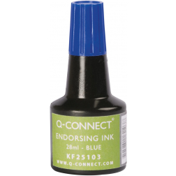 Q-CONNECT stempelinkt, flesje van 28 ml, blauw