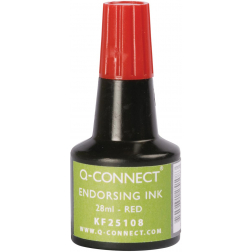 Q-CONNECT stempelinkt, flesje van 28 ml, rood