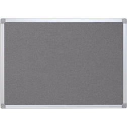 Q-CONNECT textielbord, met aluminium frame, 90 x 60 cm, grijs