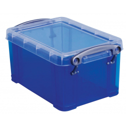 Really Useful Box 0,7 liter, transparant blauw