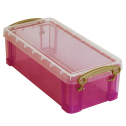 Really Useful Box 0,9 liter, transparant roze