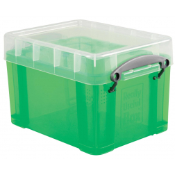 Really Useful Box 3 liter, transparant groen