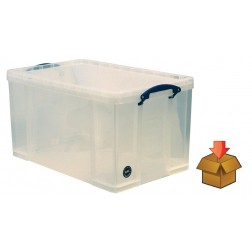 Really Useful Box 84 liter, transparant, per stuk verpakt in karton