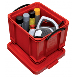 Really Useful Box opbergdoos 35 liter, rood met zwarte handvaten