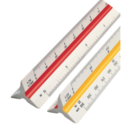 Rotring driekantige schaallat architectuur, 1:100, 1:200, 1:250, 1:300, 1:400 en 1:500