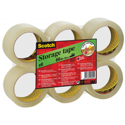 Scotch verpakkingsplakband, ft 50 mm x 66 m, PP, transparant, pak van 6 stuks