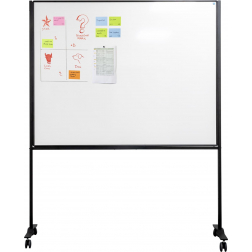 Smit Visual whiteboard, emaille, magnetisch, verrijdbaar, 150 x 120 cm