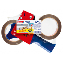 Tesa afroller voor verpakkingsplakband van maximum 50 mm, inclusief 2 rollen PVC tape ft 50 mm x 66 m