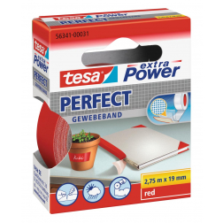 Tesa extra Power Perfect, ft 19 mm x 2,75 m, rood