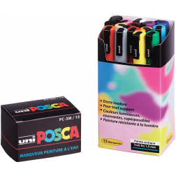 uni-ball Paint Marker op waterbasis Posca PC-3M doos van 15 stuks in geassorteerde kleuren