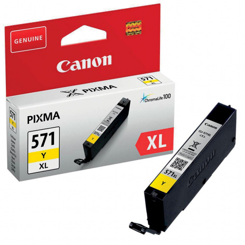 Canon inktcartridge CLI-571XL, 375 foto's, OEM 0334C001, geel