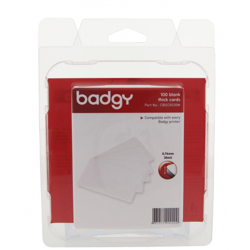 Badgy 100 blanco, dikke kaarten van 0,76 mm, voor Badgy100 of Badgy200