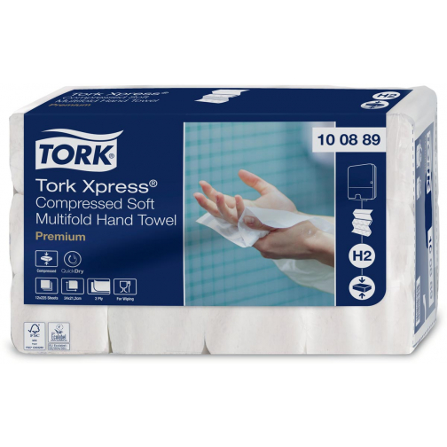 Tork Xpress® gecomprimeerde zachte handdoek, multifold Z, Premium, 2-laags, systeem H2, 12 x 225 vel