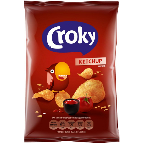 Croky chips ketchup, zakje van 100 g