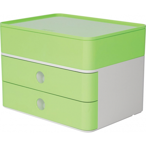 Han ladenblok Allison, smart-box plus met 2 laden en organisatiebak, wit/groen