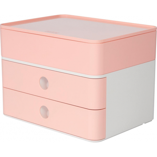 Han ladenblok Allison, smart-box plus met 2 laden en organisatiebak, wit/roze