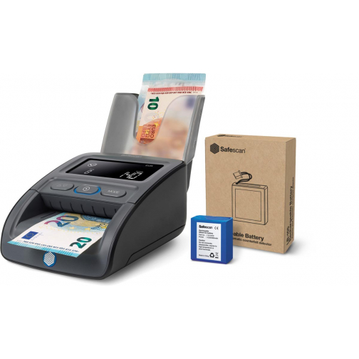 Safescan valsgelddetector 155S complete, inclusief batterij en stacker
