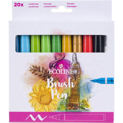 Talens Ecoline Brush pen, etui van 20 stuks, assorti