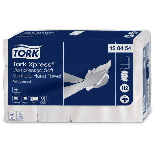 Tork Xpress® gecomprimeerde zachte handdoek, multifold M, Advanced, 2-laags, systeem H2, 12 x 200 vel