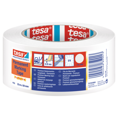 Vloermarkeringstape Tesa 04169 50mm x30m wit