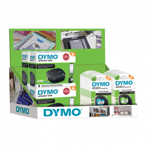 Letratag Dymo 200B printer bluetooth display 6 stuks en 20 labeltapes