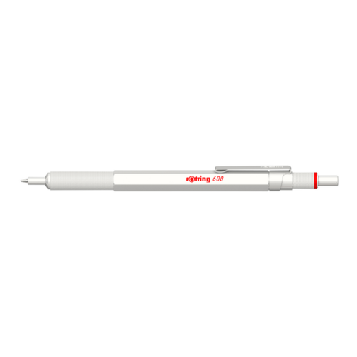 Balpen rOtring 600 parelmoer wit medium