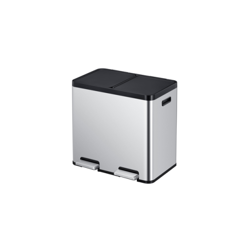 Afvalbak EKO Essential Recycler pedaalemmer 2x22liter RVS