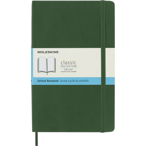 Notitieboek Moleskine large 130x210mm dots soft cover myrtle green