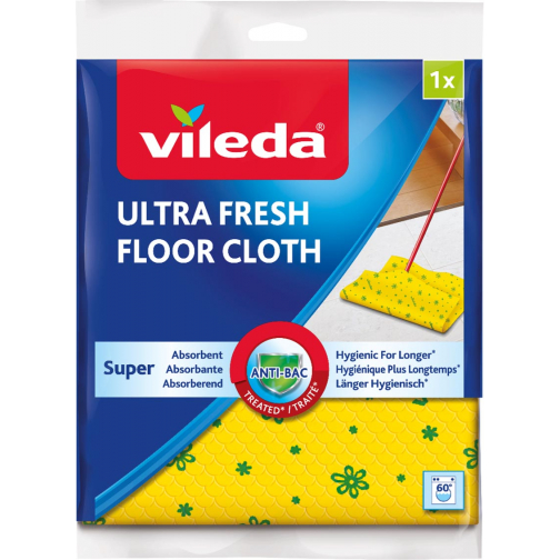 Vileda dweil Ultra fresh, ft 50 x 60 cm, geel, pak van 2 stuks