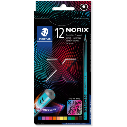 Staedtler Norix kleurpotlood, etui van 12 stuks, in geassorteerde kleuren