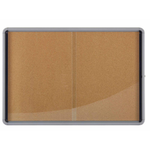 Nobo Premium Plus binnenvitrine, schuifdeuren met hoekslot, kurk, 18 x A4