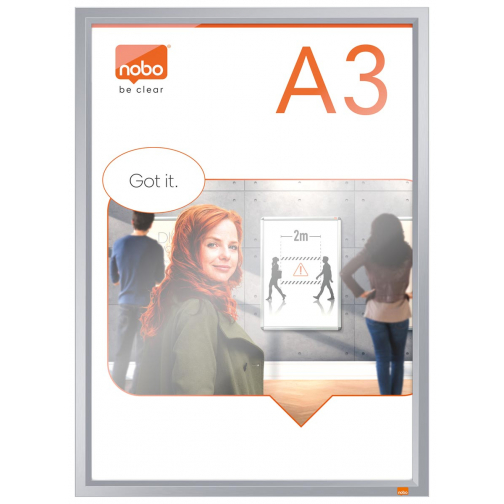 Nobo Impression clicklijst, ft A3, met geanodiseerd frame
