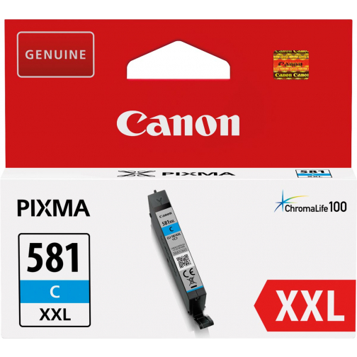 Canon inktcartridge CLI-581C XXL, 282 foto's, OEM 1995C001, cyaan