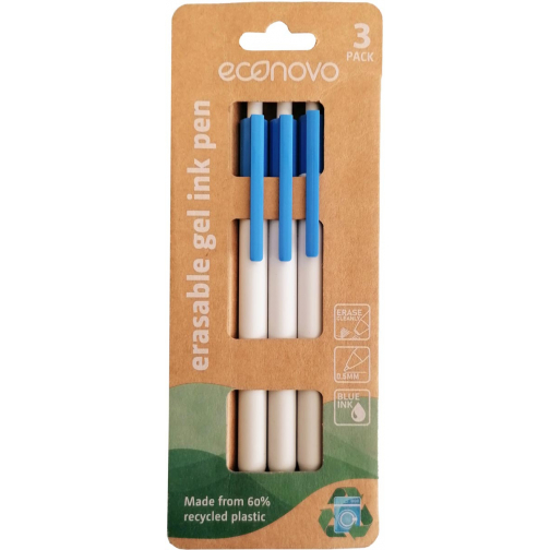 Econovo gelroller, 0,5 mm, blister van 3 stuks, blauw