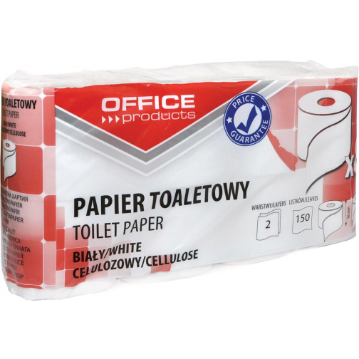 OFFICE products toiletpapier, 2-laags, 150 vel, wit, pak van 8 rollen