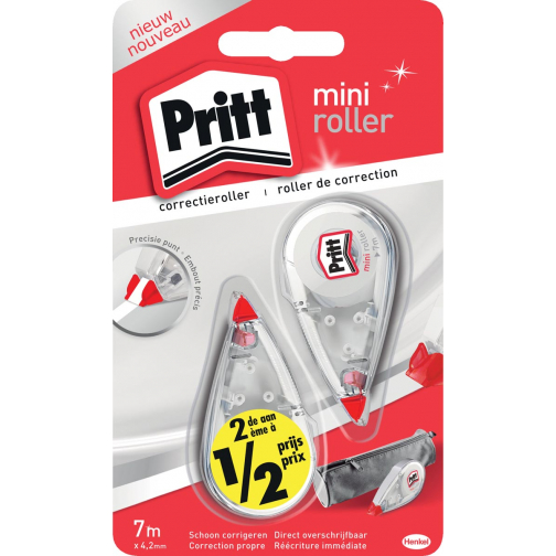 Pritt mini correctieroller, blister met 2 stuks waarvan 2de aan halve prijs