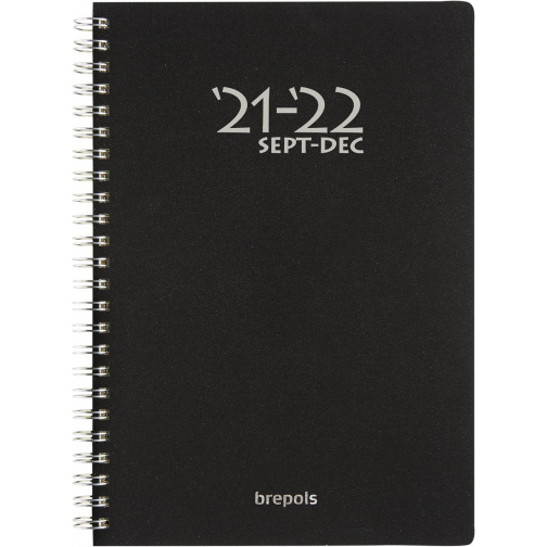 Brepols schoolagenda Weekly Notes Polyprop, zwart, 2025-2026