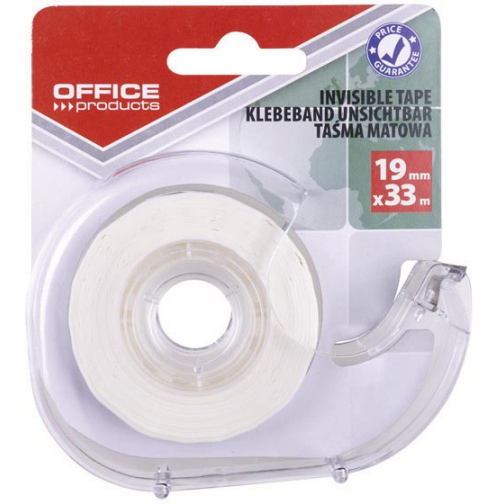 OFFICE products plakband, 19 mm x 33m, transparant, blister met 1 afroller met 1 rolletje
