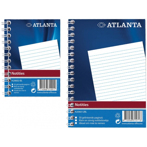 Atlanta by Jalema notitieboekje ft A6, blauw