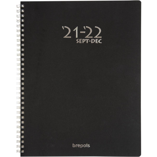 Brepols schoolagenda A4 Polyprop, zwart, 2025-2026