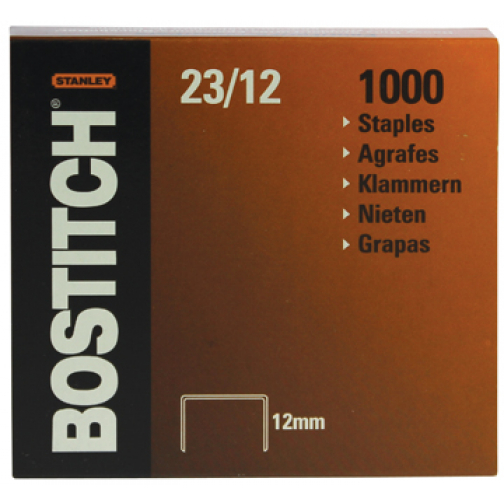 Bostitch nietjes 23-12-1M, 12 mm, verzinkt, voor B310HDS, 00540, HD-23L17, HD-12F