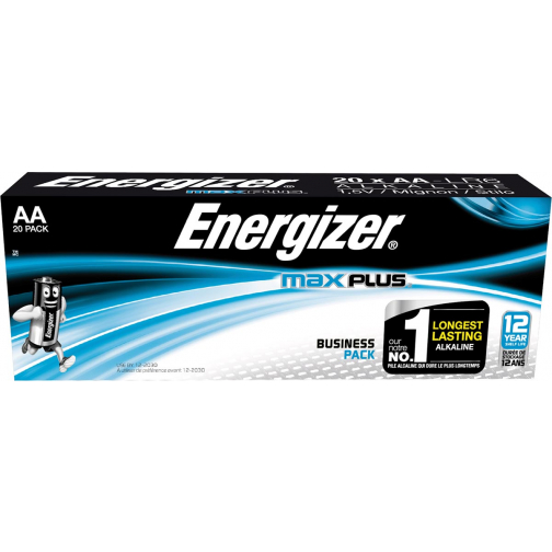 Energizer batterijen Max Plus AA, pak van 20 stuks