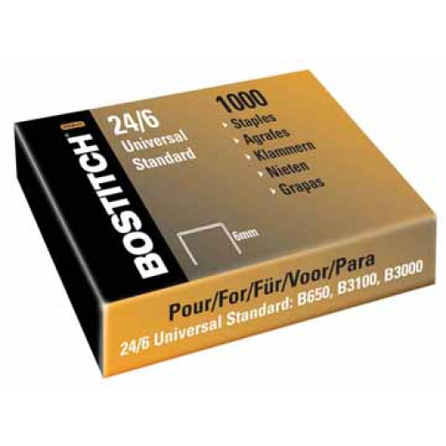 Bostitch nietjes 24-6-5MGAL (6 mm), koperkleurig, voor B440F, B660, B650, B3100, B202, B2500, B3000, B...