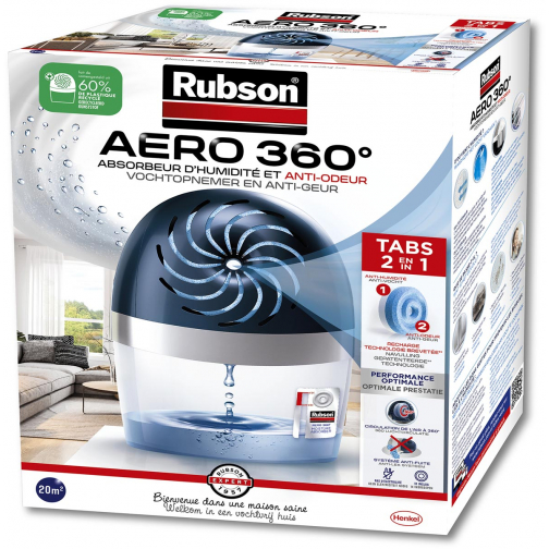Rubson navulbare ontvochtiger AERO 360, werkt met tabs van 450 gram