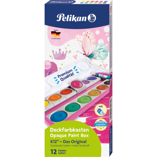 Pelikan verfdoos 735/K12, glitter roze, 12 napjes