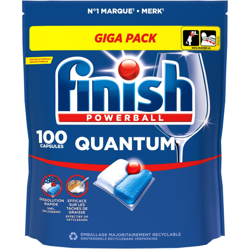 Finish Quantum Regular vaatwastabletten, pak van 100 capsules