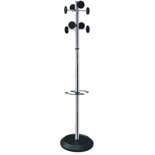 Kapstok met parapluhouder, 8 haken, zwart