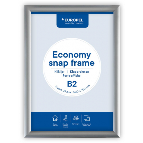 Europel clicklijst Economy, lijst 25 mm, ft B2, zilver