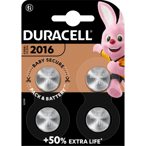 Duracell knoopcel Specialty Electronics CR2016, blister van 4 stuks
