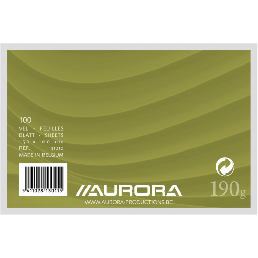 Aurora witte systeemkaarten, ft 10 x 15 cm, effen, pak van 100 stuks